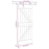 Sliding Door with Hardware Set 85x210 cm Solid Wood Pine 3332617