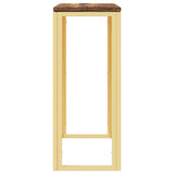 Console Table Gold Stainless Steel and Solid Wood Reclaimed 350038