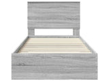 Bed Frame Grey Sonoma and Silver 70 x 190 cm Engineered Wood 3411373
