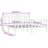 Bed Frame without Mattress White Solid Wood Pine 200x200 cm 3107049