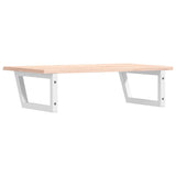 Basin Shelf Wall Mounted Steel and Solid Wood Oak 3302598