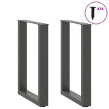 Dining Table Legs U-Shaped 2 pcs Anthracite 50x cm Steel 4013178