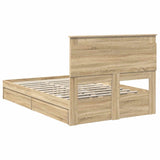Storage Bed with Drawer Sonoma Oak 120 x 190 cm Engineered Wood 3410255