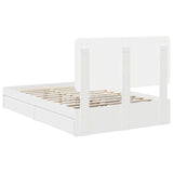 Storage Bed with Headboard White 135 x 190 cm Engineered Wood 3412693
