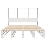 Bookcase Bed without Mattress White 140x190 cm Solid Wood 3323948