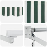 Electric Retractable Awning Green and White 3.5 x 2.5 m 3419967