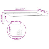 Retractable Awning Manual Cream 400x200 cm Fabric 3329769