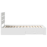 Bed Frame with Drawer White 90 x 200 cm Engineered Wood 3412012