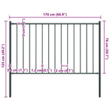 Fence Panel Woerden with Posts Steel 1.7x0.75 m Anthracite 145212