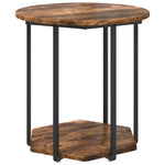 ZNTS Side Table 2 pcs Smoked Oak Engineered Wood and Metal 869716