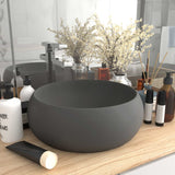 Luxury Wash Basin Round Matt Dark Grey 40x15 cm Ceramic 147005