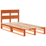 Bed Frame without Mattress Wax Brown 100x200 cm Solid Wood Pine 850799