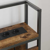 Storage Headboard with Shelf Smoked oak 135 cm Engineered wood 859637