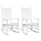 Rocking Chairs with Curved Seats 2 pcs White Solid Wood Fir 3281588