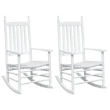 Rocking Chairs with Curved Seats 2 pcs White Solid Wood Fir 3281588