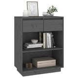Console Cabinet Grey 60x34x75 cm Solid Wood Pine 813836