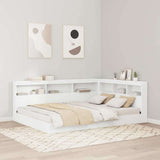 Bookcase Bed with Headboard White 135 x 190 cm Engineered wood 3335769