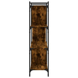 Bookcase 4-Tier Smoked Oak 76x32x123 cm Engineered Wood 833937