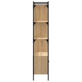 Bookcase with Doors Sonoma Oak 76.5x30x154.5 cm Engineered Wood 833349