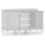 ZNTS Commercial Kitchen Cabinets 3 pcs Stainless Steel 3083720