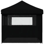 Foldable Party Tent Pop-Up with 4 Sidewalls Black 4004958