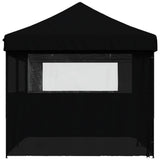 Foldable Party Tent Pop-Up with 4 Sidewalls Black 4004958