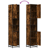 Bathroom Cabinet Smoked Oak 35x37.5x188.5 cm Engineered Wood and Metal 3300882
