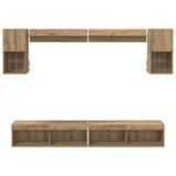 TV Wall Units with LED 6 pcs Artisan Oak Engineered Wood 3402956