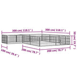 12-Panel Dog Playpen Black 100x50 cm Powder-coated Steel 3115977
