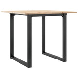 Dining Table O-Frame 80x80x75 cm Solid Wood Pine and Steel 3282673