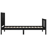 Bed Frame without Mattress Black Small Single Solid Wood Pine 3193170