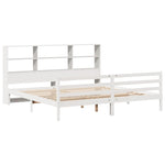 ZNTS Bookcase Bed without Mattress White 180x200 cm Super King Solid Wood Pine 3321906
