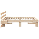 Bed Frame with Headboard Brown 135 x 190 cm Solid Pine Wood 3385697