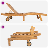 Sun Lounger Brown and Taupe Polyester 42032685