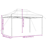 ZNTS Foldable Party Tent Pop-Up Taupe 440x292x315 cm 4004962