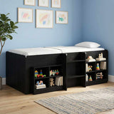 Kids'High Bed Frame 2 pcs Black Oak 193 x 96.1 x 68.5 cm 3422588