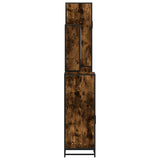 4 Piece Bathroom Furniture Set Smoked Oak Engineered Wood 3301227