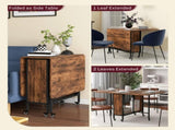 Six-Person Drop Leaf Dining Table - Rustic Brown/Black T3398P344822
