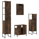 4 Piece Bathroom Furniture Set Smoked Oak Engineered Wood 3214827