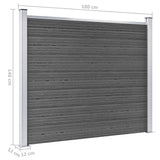 Fence Panel Set WPC 699x146 cm Black 3070461