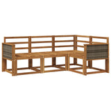 Outdoor Sofa Set 4 pcs Natural Solid Acacia Wood 3385165