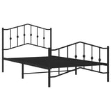 Metal Bed Frame without Mattress with Footboard Black 107x203cm 373803