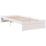 Bookcase Bed without Mattress White 100x200 cm Solid Wood Pine 3324357