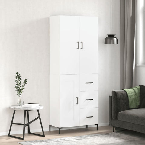 Highboard White 69.5x34x180 cm Engineered Wood 3196011