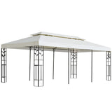 Gazebo with Double Roof White 6x3 m Steel 362376