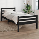 Bed Frame without Mattress Black Solid Wood 90x200 cm 814808