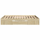 Bed Frame without Mattress Sonoma Oak 140x190 cm Engineered Wood 3295501