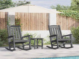 Rocking Chair 3 pcs Light Grey Polyethylene 3335817