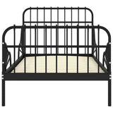 Extendable Bed Frame Black Powder-coated metal Single Extendable 324740