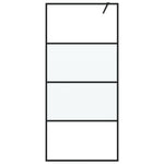 Walk-in Shower Wall Black 90x195 cm Half Frosted ESG Glass 152126